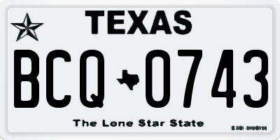 TX license plate BCQ0743