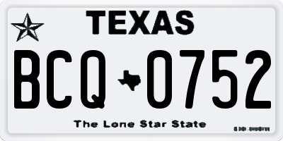 TX license plate BCQ0752