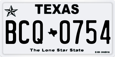 TX license plate BCQ0754