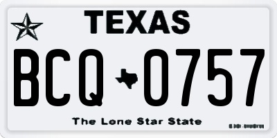 TX license plate BCQ0757