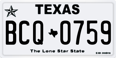 TX license plate BCQ0759