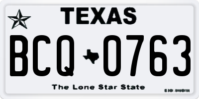 TX license plate BCQ0763