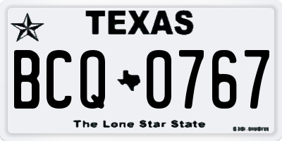 TX license plate BCQ0767
