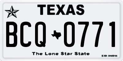 TX license plate BCQ0771