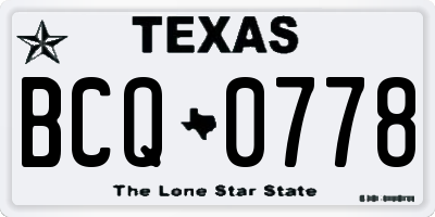 TX license plate BCQ0778