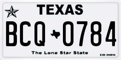 TX license plate BCQ0784