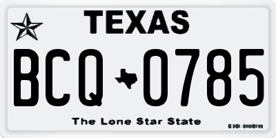 TX license plate BCQ0785
