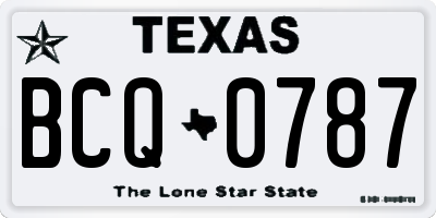 TX license plate BCQ0787