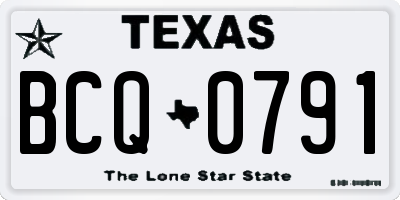 TX license plate BCQ0791