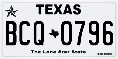 TX license plate BCQ0796