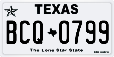 TX license plate BCQ0799