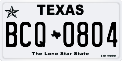 TX license plate BCQ0804