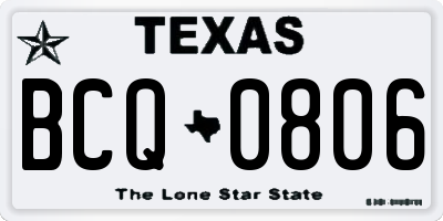TX license plate BCQ0806