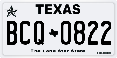 TX license plate BCQ0822