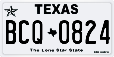 TX license plate BCQ0824
