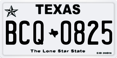 TX license plate BCQ0825