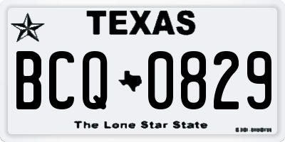 TX license plate BCQ0829