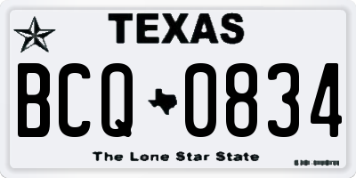 TX license plate BCQ0834