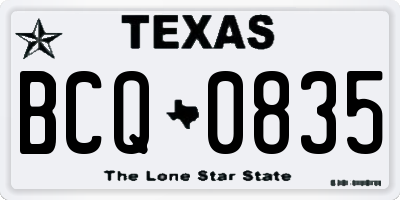 TX license plate BCQ0835
