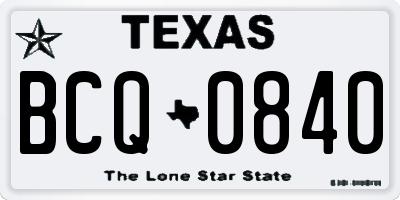TX license plate BCQ0840