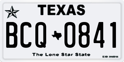 TX license plate BCQ0841