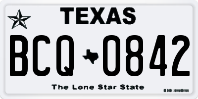 TX license plate BCQ0842