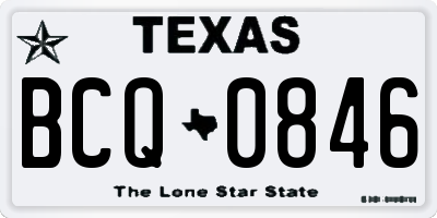 TX license plate BCQ0846