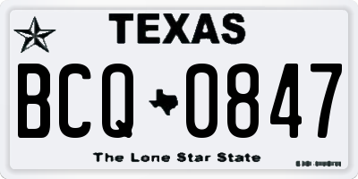 TX license plate BCQ0847