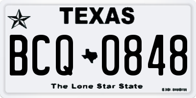 TX license plate BCQ0848