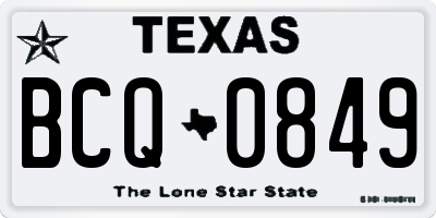 TX license plate BCQ0849
