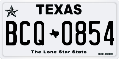 TX license plate BCQ0854