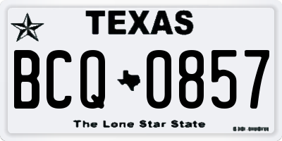 TX license plate BCQ0857
