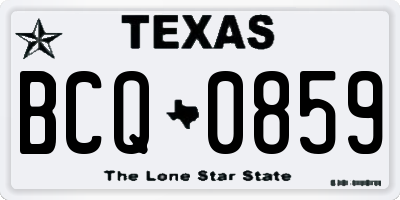 TX license plate BCQ0859
