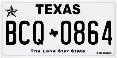 TX license plate BCQ0864