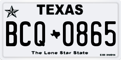 TX license plate BCQ0865