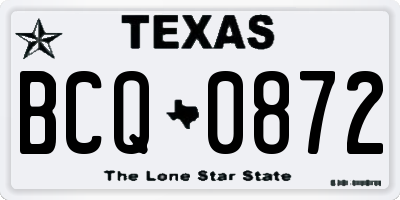 TX license plate BCQ0872