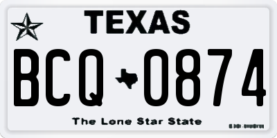 TX license plate BCQ0874