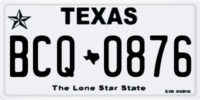 TX license plate BCQ0876