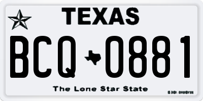 TX license plate BCQ0881