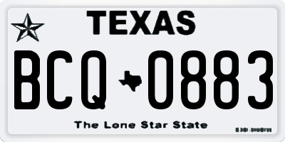 TX license plate BCQ0883