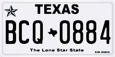 TX license plate BCQ0884