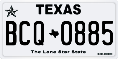 TX license plate BCQ0885