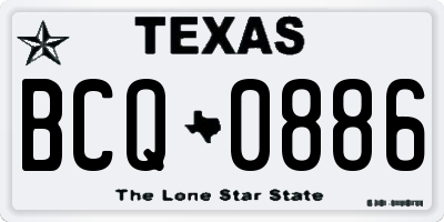 TX license plate BCQ0886