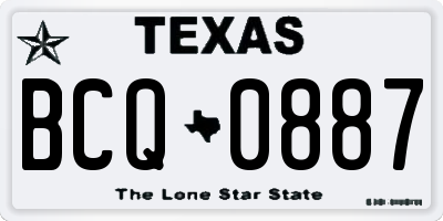 TX license plate BCQ0887