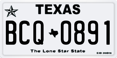 TX license plate BCQ0891