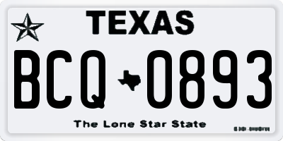 TX license plate BCQ0893