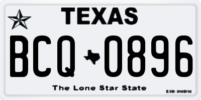 TX license plate BCQ0896