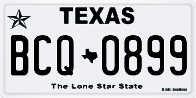 TX license plate BCQ0899