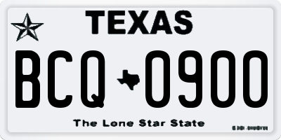 TX license plate BCQ0900