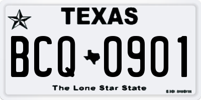 TX license plate BCQ0901